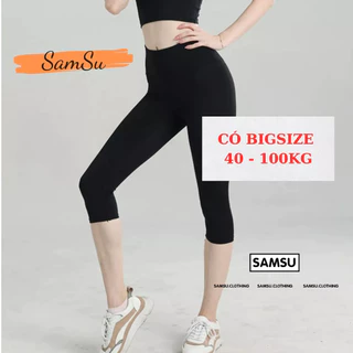 Quần LEGGING LỠ nữ ngố đẹp vải thun cotton cạp cao nâng mông tập gym yoga không lộ tam giác SamSu.clothing_saigon