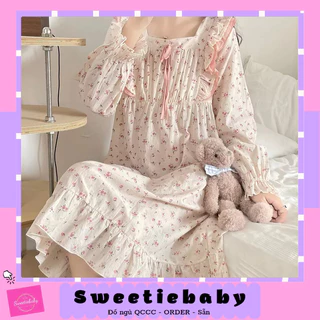 [ SẴN ] Sweetiebaby VÁY NGỦ HOA HỒNG TIỂU THƯ QUẢNG CHÂU rẻ nhất shopee