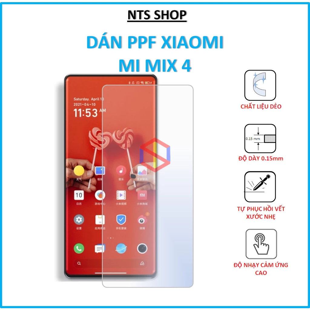 Dán ppf mặt trước, sau, camera Xiaomi Mi Mix 4