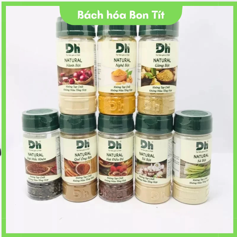 Gia Vị DH Foods  Các Loại (Thảo Quả, Bột Gừng, Bột Tỏi, Bột Hành, Ớt Bột) dạng hũ