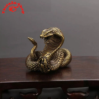 Tượng rắn bằng đồng thau MIni - tượng trang trí, phụ kiện tiểu cảnh, bàn trà...