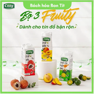 1 hộp trà COZY uống liền 225ml đào sả/trà vải/trà tắc siêu ngon