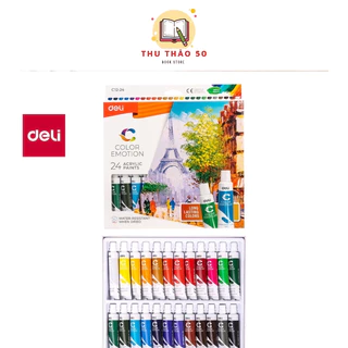 Màu vẽ Acrylic dạng tuýp tube 12ml, 12/24 màu.