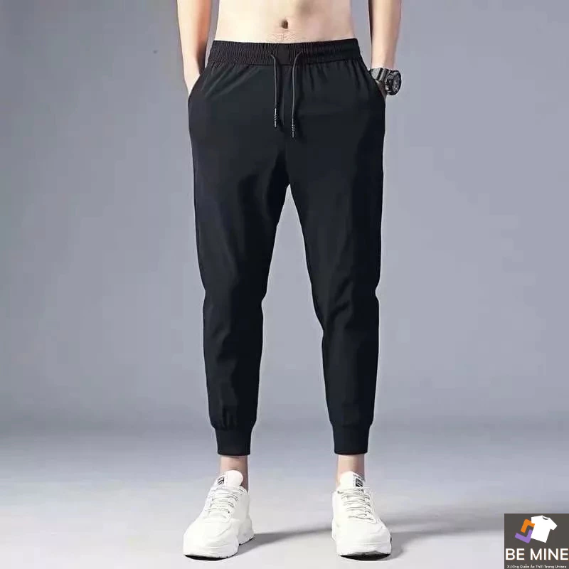 quần jogger nam nữ trơn basic thun poly phong cách thể dục thể thao MEN QUAN 800084