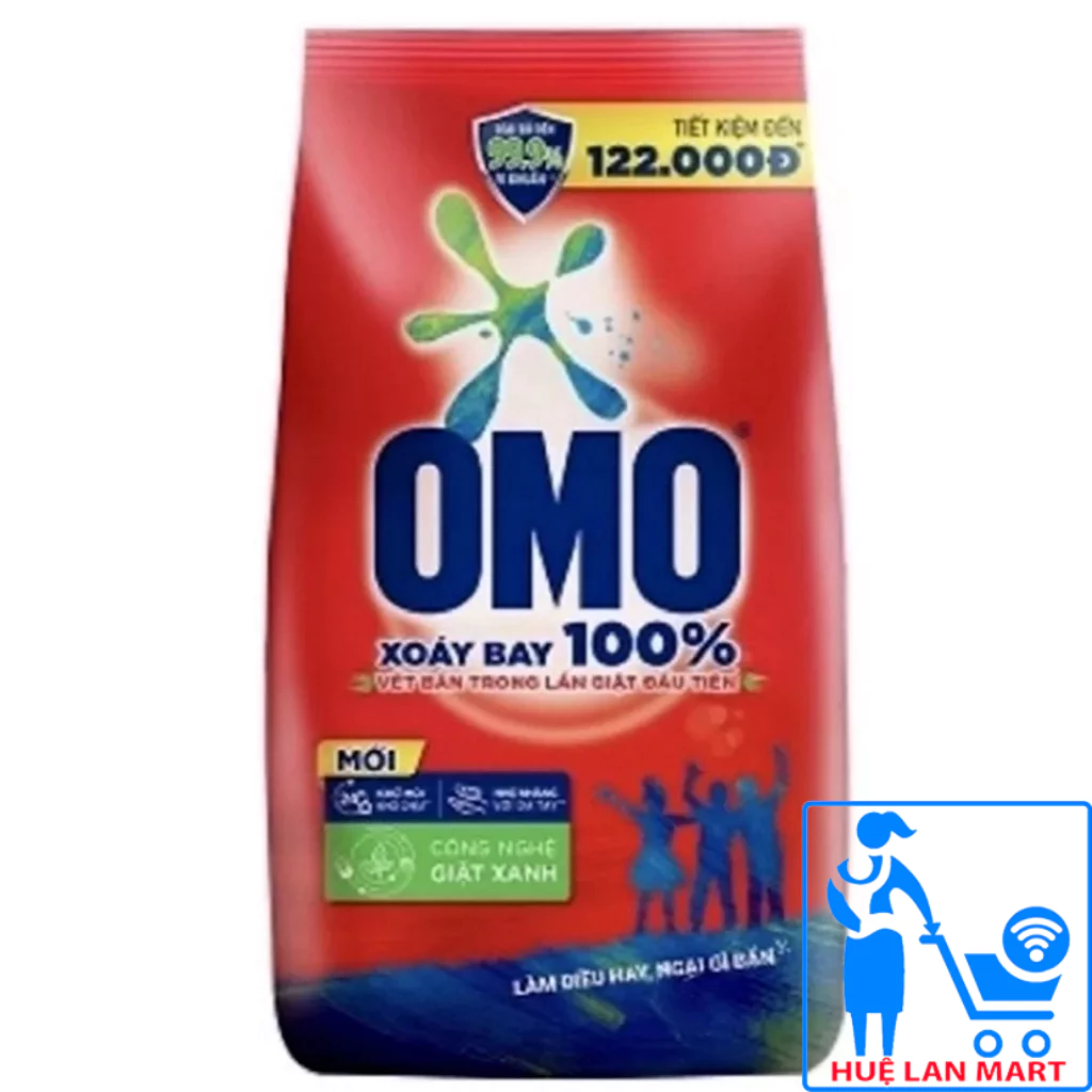 Bột Giặt OMO Công Nghệ Giặt Xanh Túi 5.7kg (Xoáy bay 100% vết bẩn cứng đầu sau 1 lần vò)