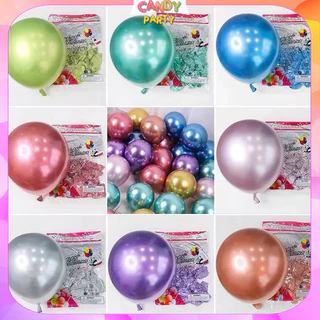 Bóng Bay Sinh Nhật Chrome Siêu Nhũ 10 Inch, Bóng Trang Trí Happy Birthday, Cưới Hỏi, Kỷ Yếu