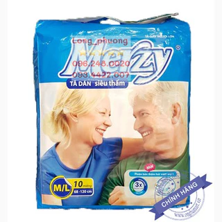 Bỉm dán Merzy cho người già size M-L (gói 10 miếng) tã người lớn