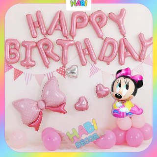 [TẶNG BƠM+BĂNG DÍNH] Set trang trí sinh nhật happy birthday cho bé tuổi chuột mickey siêu dễ thương đầy đủ phụ kiện C05