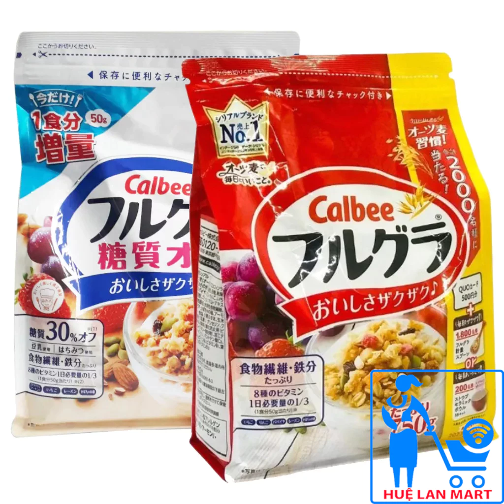 [Mã hoàn 8% đơn 199K] Ngũ Cốc Dinh Dưỡng Sấy Khô Dạng Hạt Cao Cấp Calbee Fruit Granola Cereal Gói 750g màu đỏ/ trắng