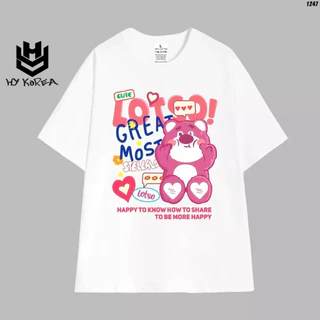 Áo Thun Tay Lỡ HY KOREA Cotton 100 Lotso ngồi cute 1247 Form Rộng Unisex