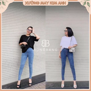 Quần Jeans Bò Cạp Cao Dáng Ôm Co Dãn Nhiều Màu Sắc