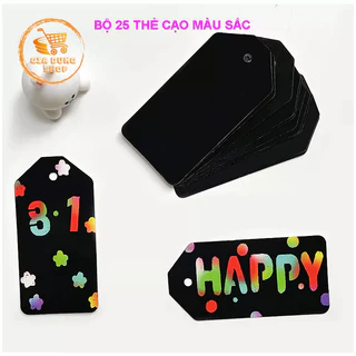 Bộ 25 Thẻ Cạo Than Tre Màu Sắc, Thẻ Cạo Tự Hoàn Thành DIY, Giấy Ghi Chú, Thiệp, Quà Tặng