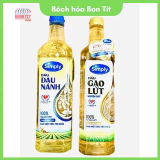 Dầu ăn Simply Đậu Nành/ Hạt Cải/ Gạo Lứt 1 Lít