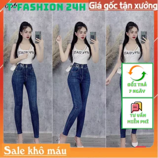 Quần Jean Nữ Lưng Cao, Chất Jean Co Giãn thoải mái vải mềm chuẩn xịn dáng cao Tfashion shop qn617