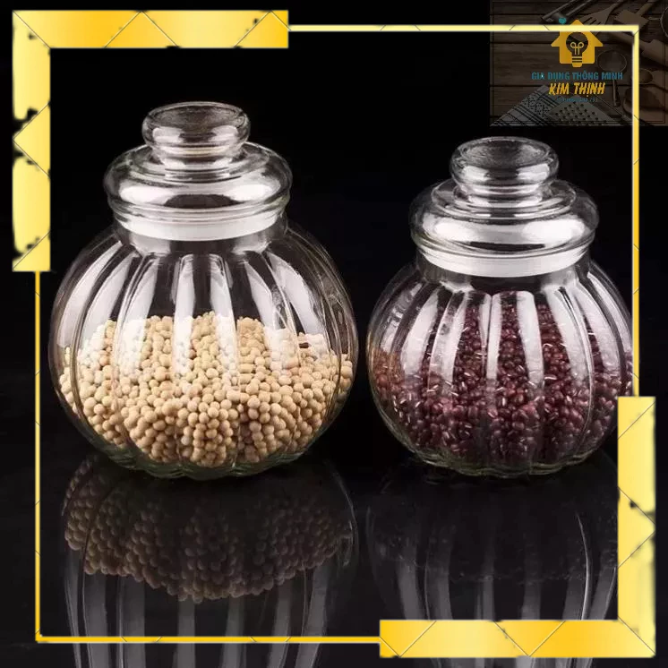 Lọ Hũ Thủy Tinh Trái Bí 1900ML Đựng Gia Vị