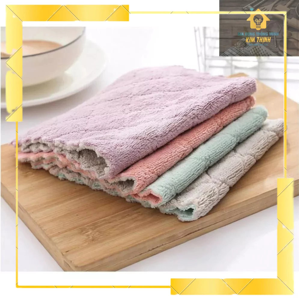 10 Khăn Lau 2 mặt thấm hút nước đa năng loại to 30x30cm