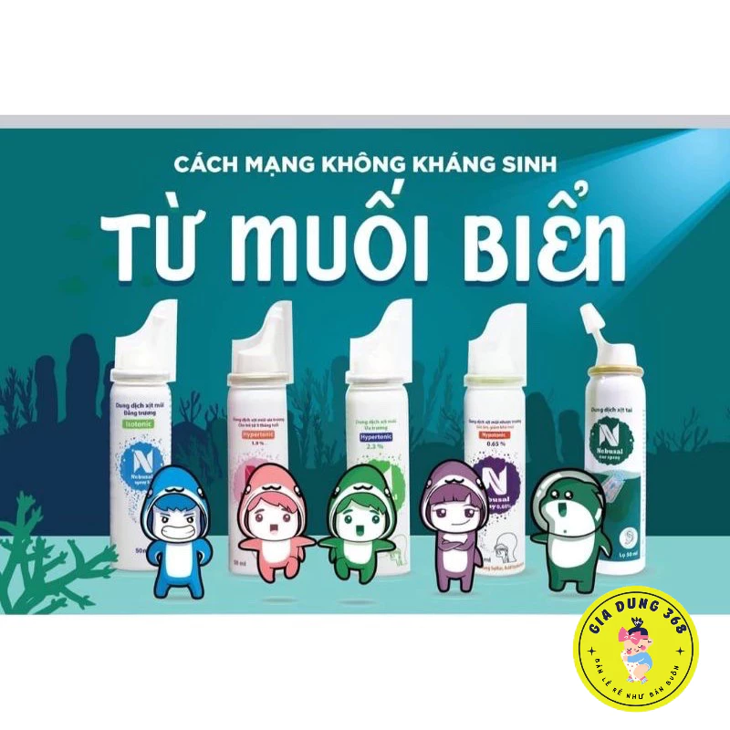 Nebusal - Xịt vệ sinh mũi, nghẹt mũi, sổ mũi, vệ sinh tai