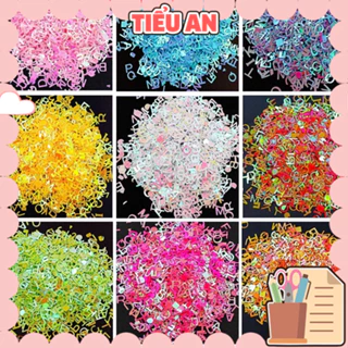 Charm (C713) slime/ Dụng Cụ Charm Nail Sequin - Trang Trí Điện thoại/Thiệp Chữ nhiều màu độc đáo- 8gram