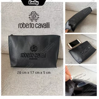 Túi Ví Roberto Cavalli Parfum gift hãng auth tách set nước hoa túi cầm tay da PU logo hãng đựng mỹ phẩm đồ du lịch