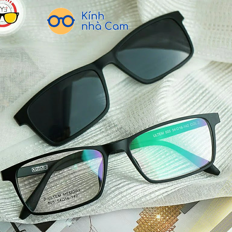Gọng kính và Kính râm 2 trong 1 nam nữ mắt phân cực chống nắng chống tia UV đi biển FERADO (kèm hộp đựng)