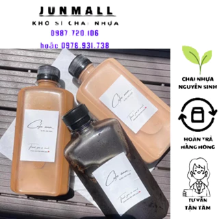 Chai nhựa dẹp vuông 330ml siêu dày