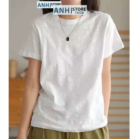 Áo thun nữ vải XƯỢC cotton mềm nhẹ ANHSTORE, áo phông nữ CỔ TRÒN tay ngắn chất thun xược cotton phong cách Hàn quốc