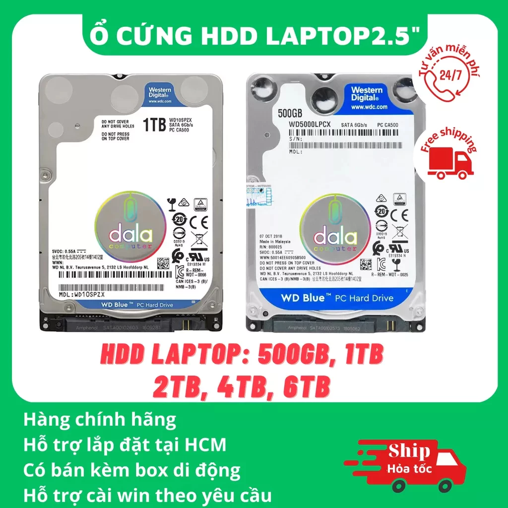 Ổ Cứng HDD 500GB 1TB 2TB (2.5/3.5 Inch) SATA Tháo Máy Sức Khỏe 100% Cho Laptop PC Máy Bàn Tặng Cáp