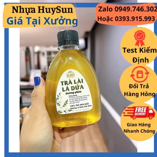 Chai Nhựa Dẹp Vai Thon 300ml Đựng Trà Sữa Đã Kèm Nắp