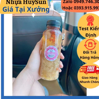 100 Chai Nhựa Tròn Cổ Rộng 330ml. Chai Đựng Trà Sữa Đã Kèm Nắp