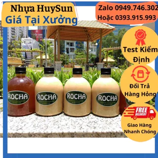 50 Chai Nhựa Tròn Lùn 500ml Đã Kèm Nắp - Nhựa Huysun