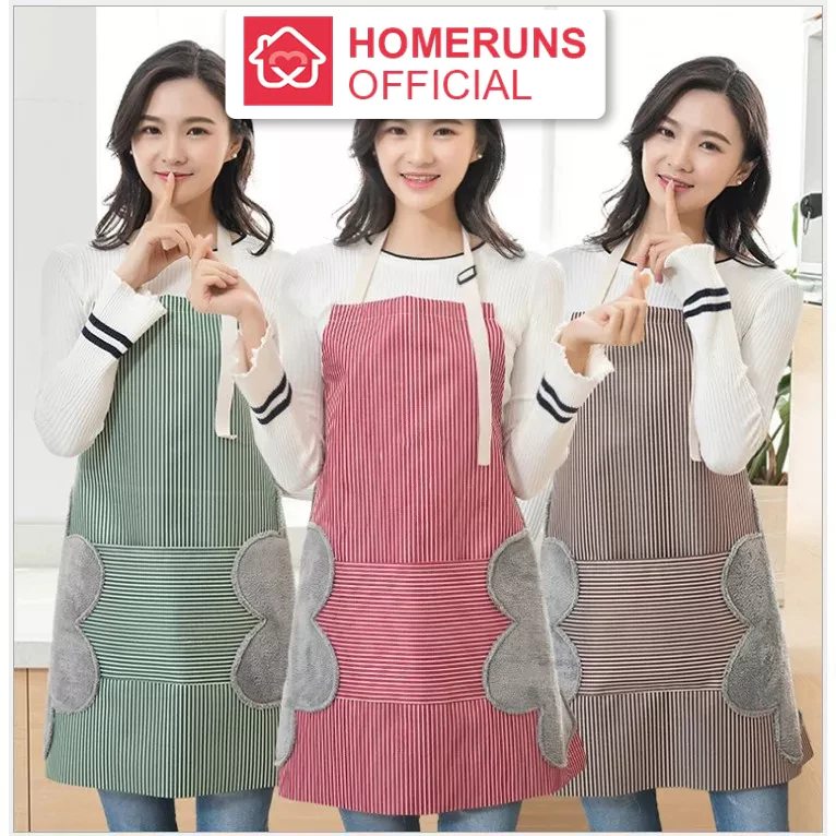 Tạp Giề Kẻ Hoa Có Chỗ Lau Tay Chống Thấm Nước