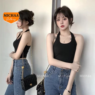 Áo Croptop CỔ YẾM HỞ LƯNG Nữ Thun Borip Ulzzang Kiểu Choàng Ôm Body Đẹp Màu MICHAA CR6