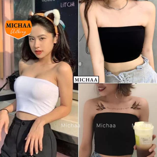 Áo Croptop ỐNG KHÔNG DÂY Nữ Basic Thun Cotton Co Giãn Chiều Không Mút Ngực MICHAA CR14