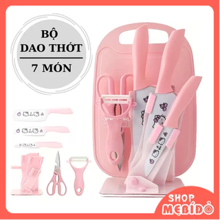 Bộ Dao Thớt Kéo Nhà Bếp Innox 7 Món Cao Cấp Chống Gỉ Chịu Nhiệt Cao Hình Kitty Shop Mẹ Bí Đỏ