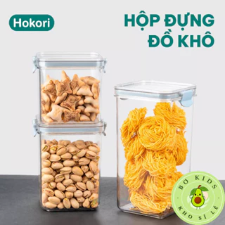 Hộp đựng thực phẩm đồ khô, ngũ cốc trái cây sấy, sữa bột Việt Nhật, Hộp bảo quản đồ ăn trong suốt