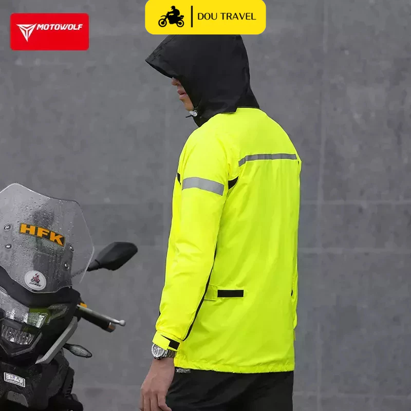 Bộ áo mưa đi xe máy phản quang MOTOWOLF MDL0401 trên Shopee