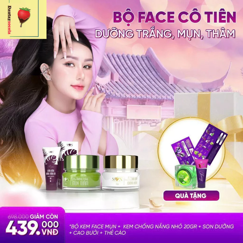 ✌ Giá Sỉ ✌ Bộ Kem Face Trắng Xanh SON Trắng Da Sạch Mụn Nguyễn Tiên