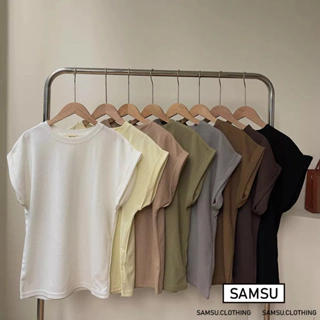 Áo thun tổ ong tay hến cổ tròn phong cách Hàn Quốc Samsu.clothing_saigon