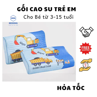 Gối cao su non trẻ em siêu mềm mát dùng bốn mùa size 30x50cm vải latex thoáng khí giúp bé ngủ ngon