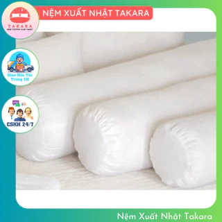 Ruột gối ôm bông gòn cao cấp êm ái chính hãng TAKARA, gối ôm người lớn, gối ôm hơi size 35x100