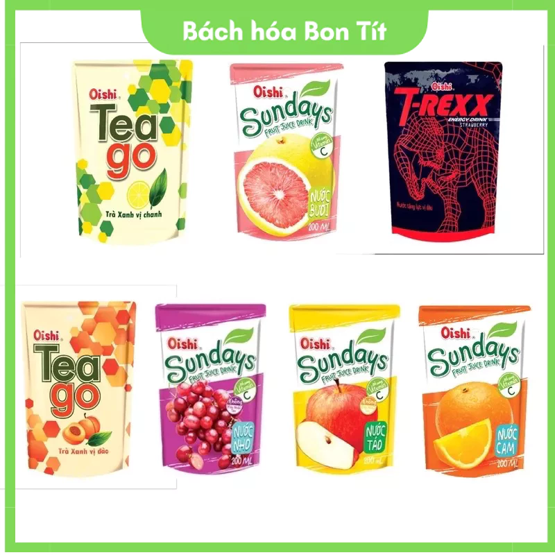 Nước Trái Cây Oishi Tea Go Nhiều Vị 180ml