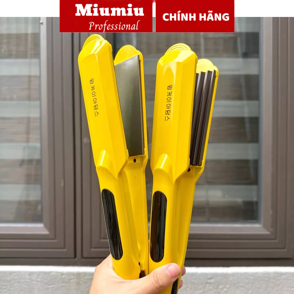 Máy dập xù, duỗi tóc vàng phong cách Hàn Quốc mượt bóng không rít tóc