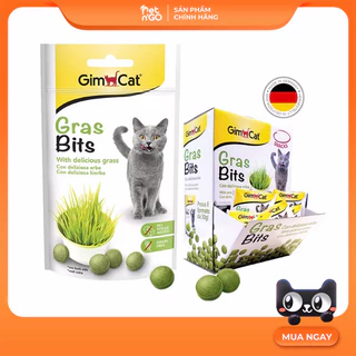 [Chiết lẻ] Gimcat Grass Bits viên cỏ cho mèo tiêu búi lông, bổ sung vitamin chất xơ (Đức)