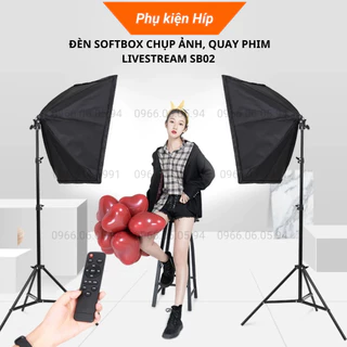 [BH 2 năm] Bộ đèn studio chụp ảnh, quay phim, Livestream chuyên nghiệp, cao 2m, softbox 50x70cm