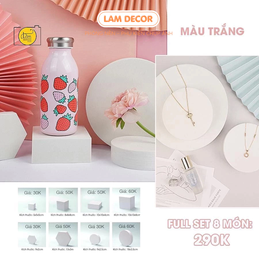 Khối Hình Học Chụp Ảnh Bằng Xốp, Set Khối Xốp 8 Món Decor Phụ Kiện Chụp Ảnh