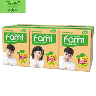 Sữa Fami đậu nành nguyên chất, canxi nguyên chất được làm từ 100% đậu nành hạt chọn lọc