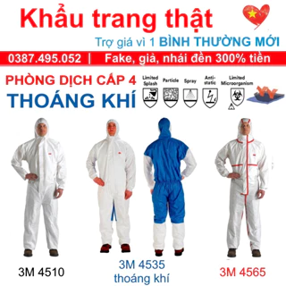 💯REAL bộ đồ quần áo phòng dịch phun thuốc trừ sâu phun sơn tẩy rửa hóa chất 3M 4510 3M 4535 DuPont Tyvek 400 600 XỊN
