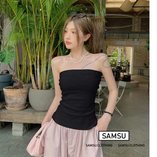 Áo ống cúp ngực phong cách Hàn Quốc kèm dây kéo chất thun co dãn ôm body quyến rũ Samsu.clothing_saigon