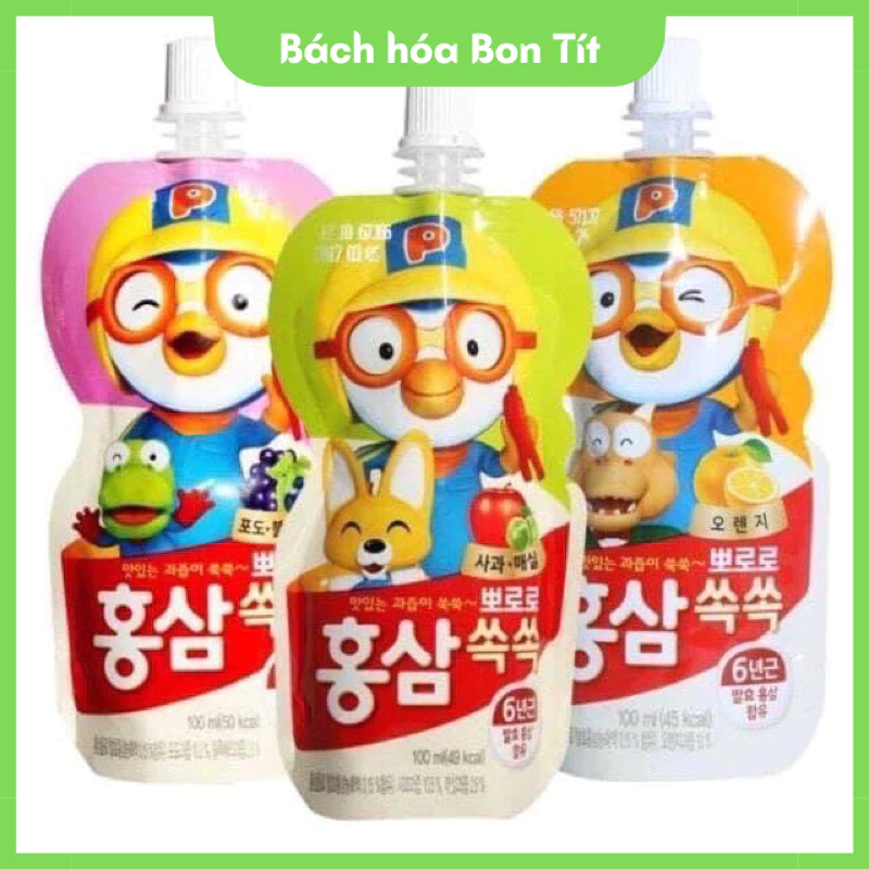 Nước Hồng Sâm Pororo Hàn Quốc 100ml