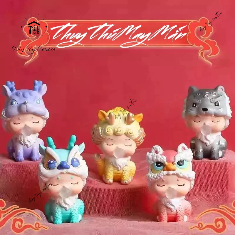 Quà tặng, sưu tầm, phụ kiện trang trí, đồ chơi blind box hộp mù ngẫu nhiên mang may mắn mini cute Thụy Thú May Mắn